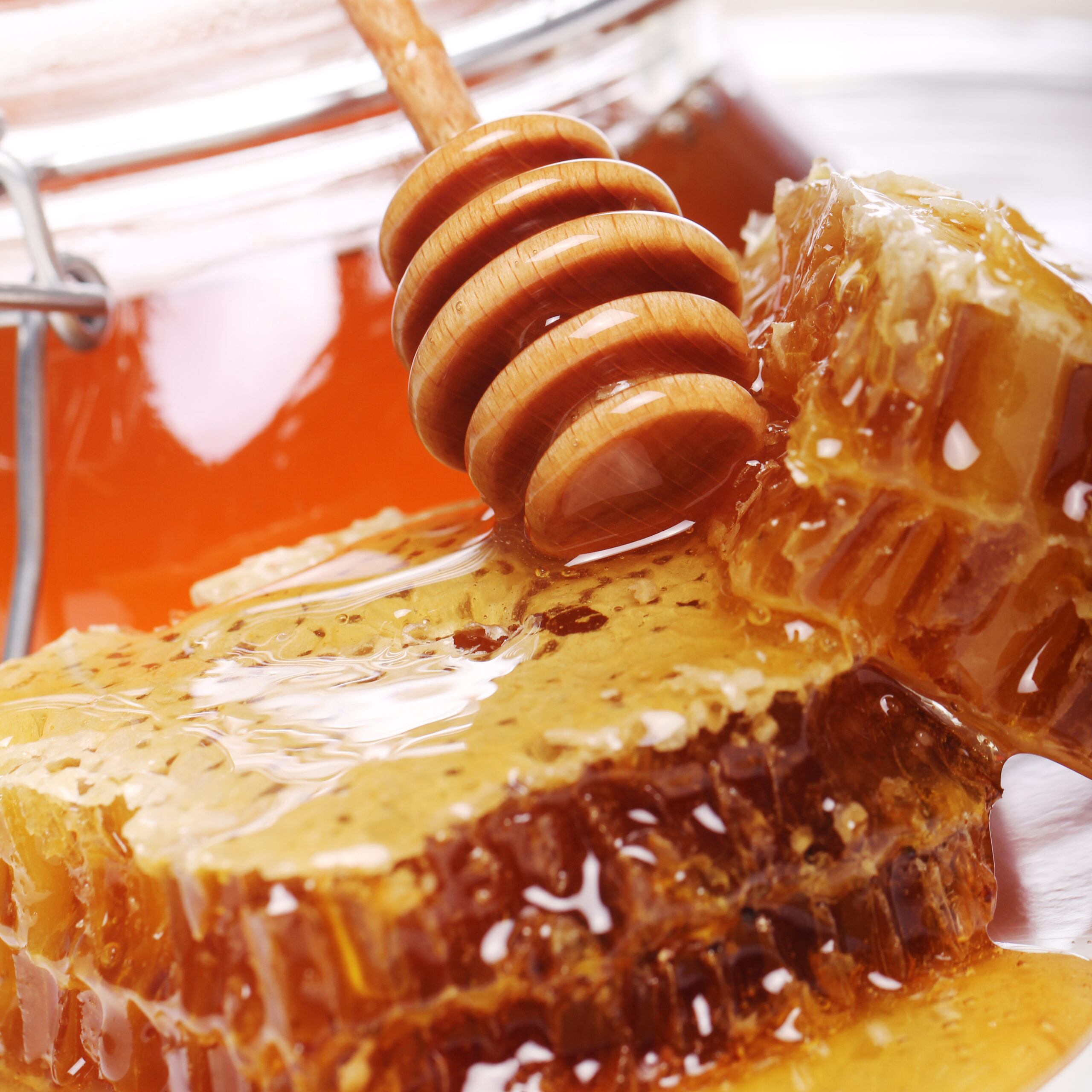 Jar with fresh honey