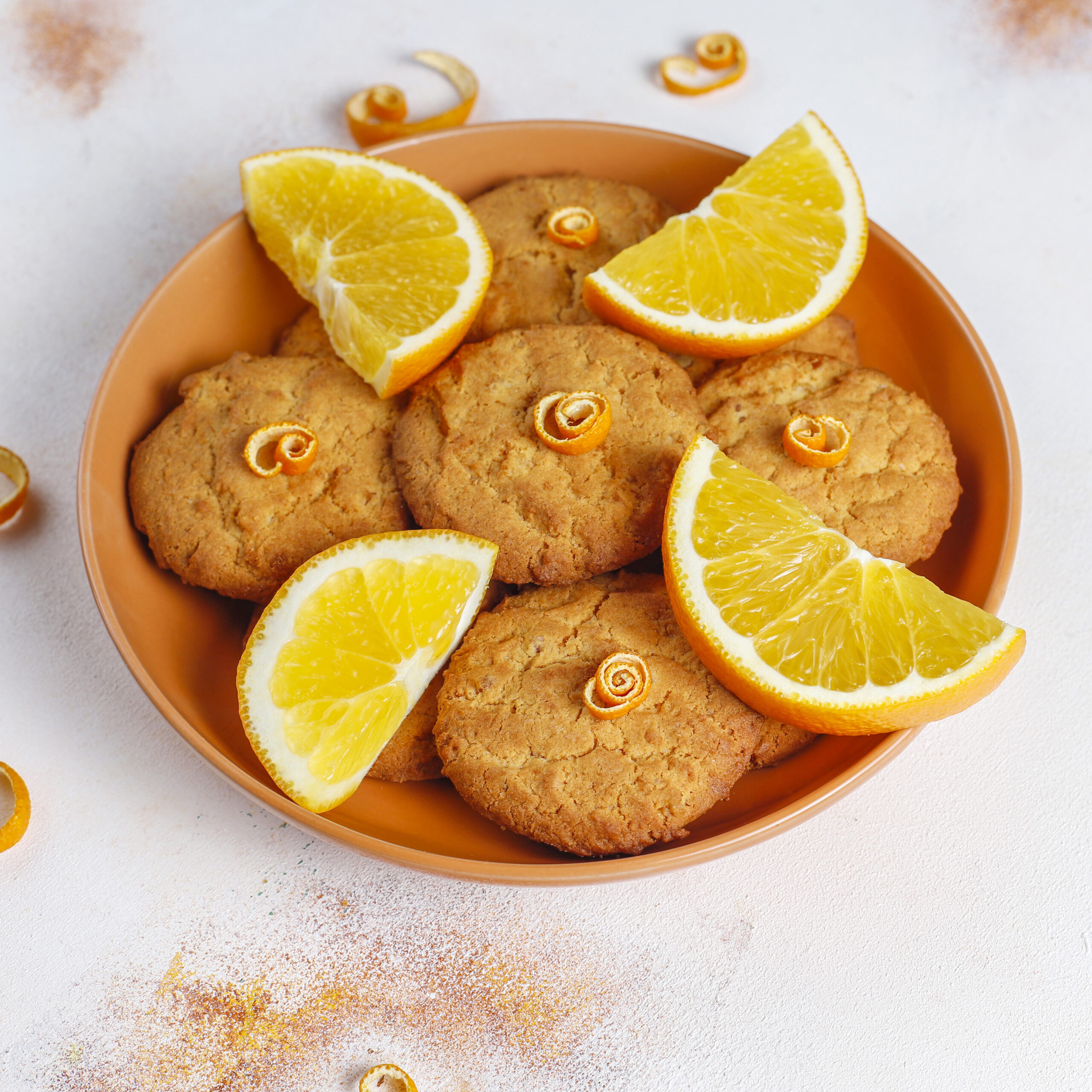Delicious homemade orange zest cookies.